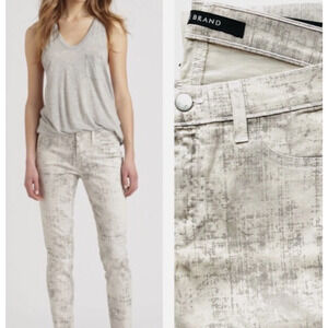 J BRAND Womens Super Skinny Midrise Noise Abstract Gray Ankle Jeans 29 EUC/US 6